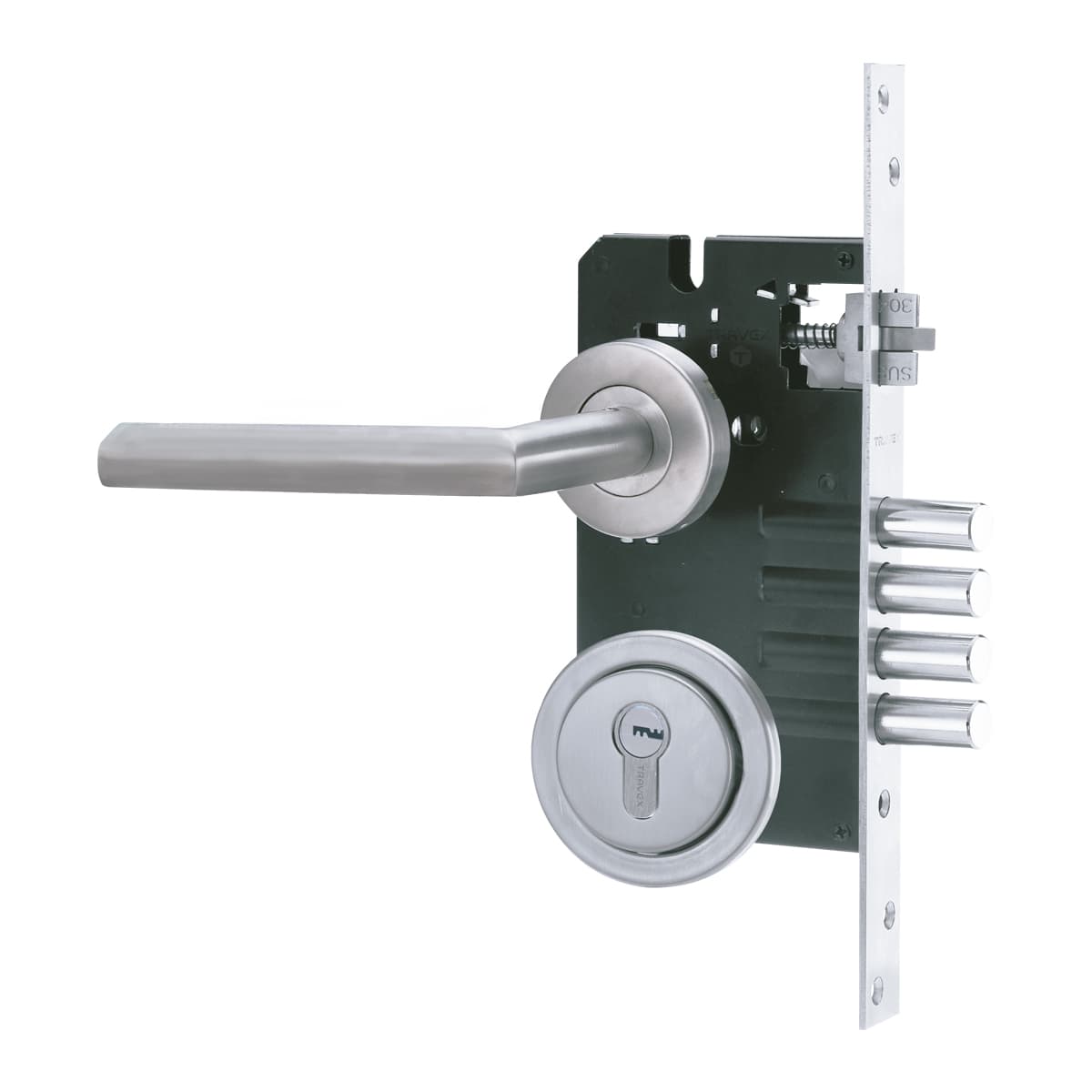 Cerradura de embutir 9828XT, acero inoxidable- TRVX
