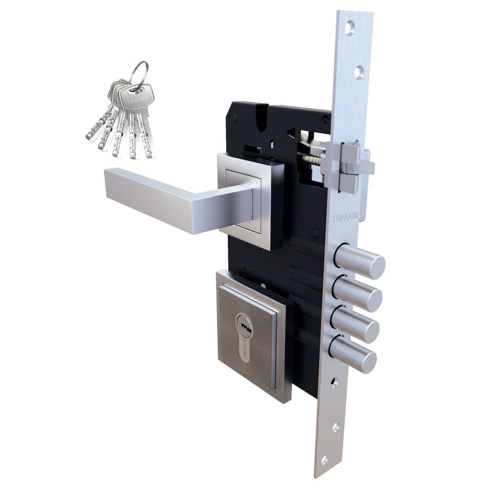 Cerradura De Embutir Liza X75, acero inoxidable- TRVX