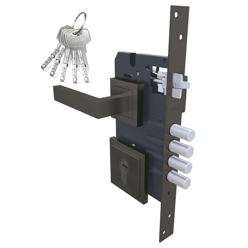 Cerradura de Embutir Multipunto Liza X75, bronce quemado- TRVX