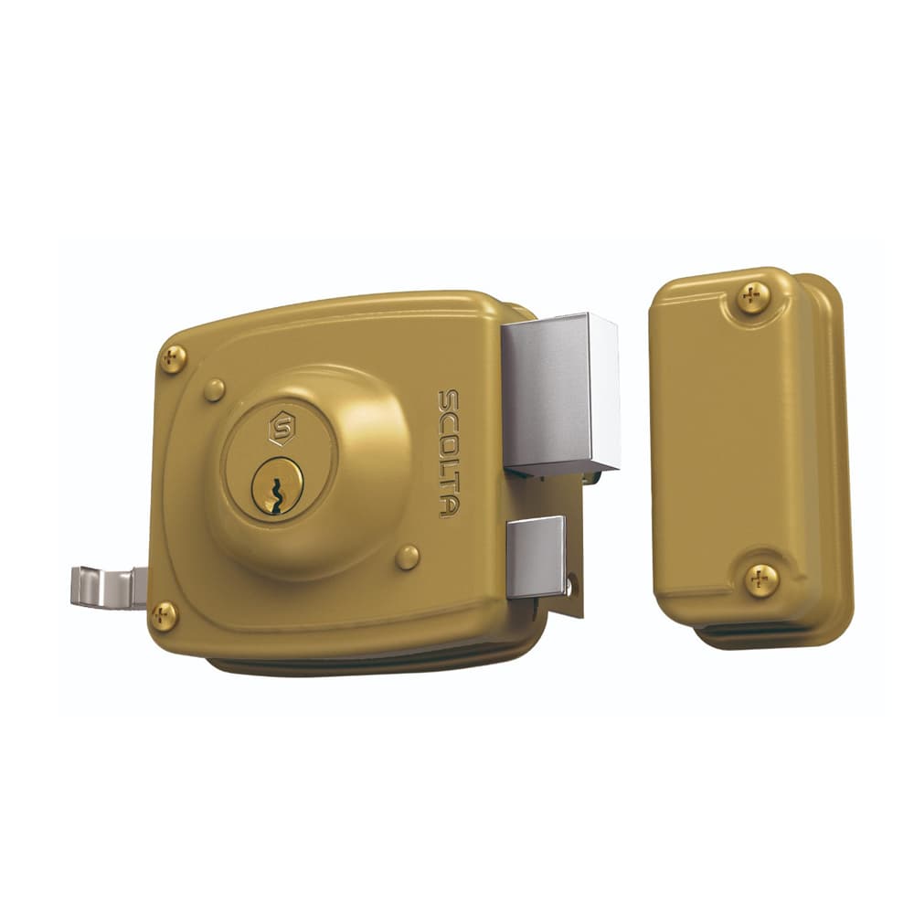 Cerradura de Sobreponer S120 Blindada (Dorada) – SCOLTA