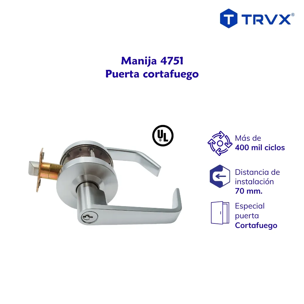 Cerradura de Manija 4571 acero inoxidable- TRVX 2