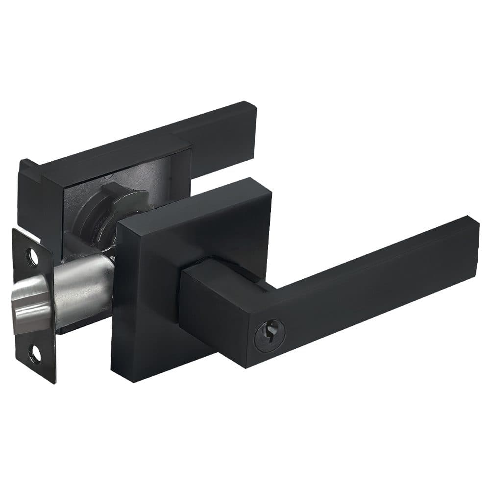 Cerradura de Manija Dormitorio Liza, negro mate- TRVX 1