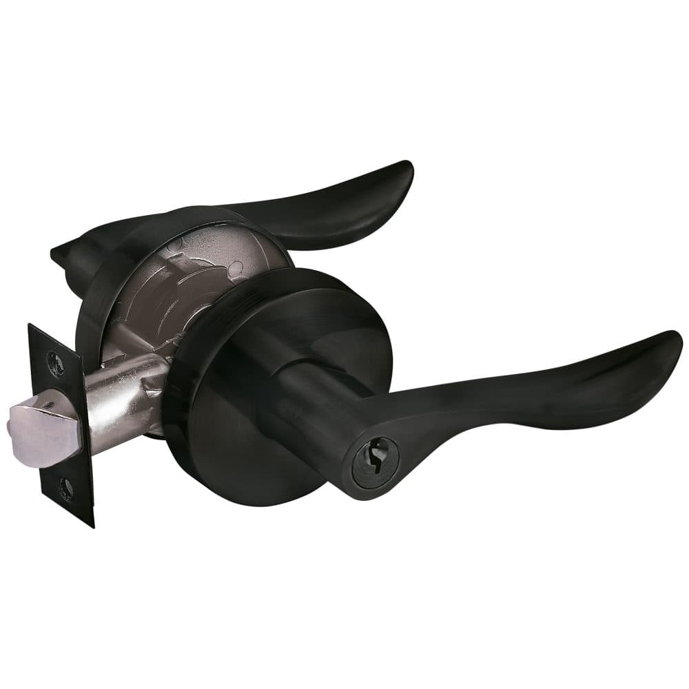 Cerradura de Manija Dormitorio Rhonda, negro mate- TRVX 1