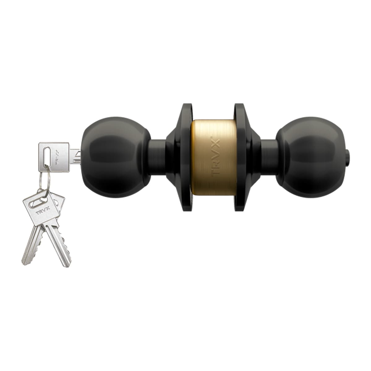 Cerradura de Perilla cilindrica Dormitorio 2500, negro mate- TRVX
