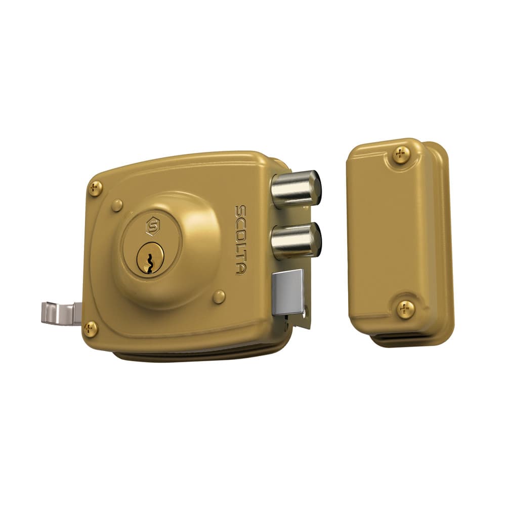 Cerradura de Sobreponer S124 Blindada (Dorada) – SCOLTA 2