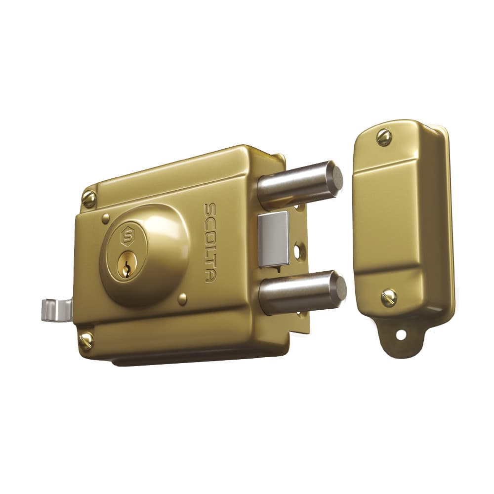 Cerradura de Sobreponer S900 Blindada (Dorada) – SCOLTA 2