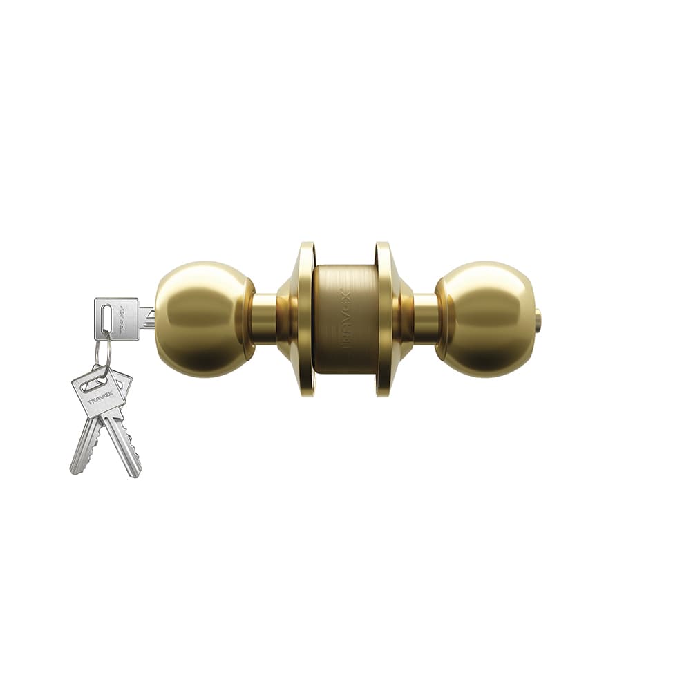 Cerradura de perilla cilindrica Dormitorio 2200, bronce pulido- TRVX 2