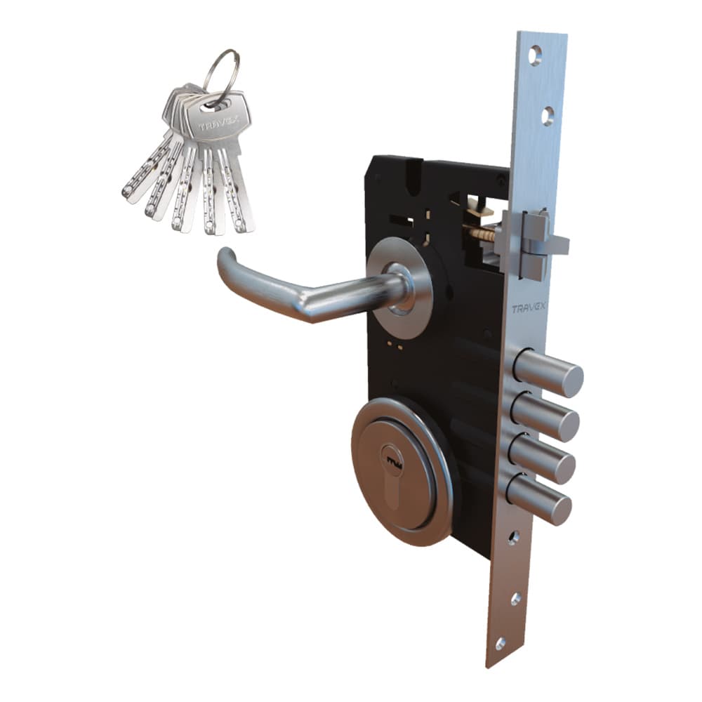 Cerradura de Embutir Multipunto Luna X55, acero inoxidable- TRVX 2