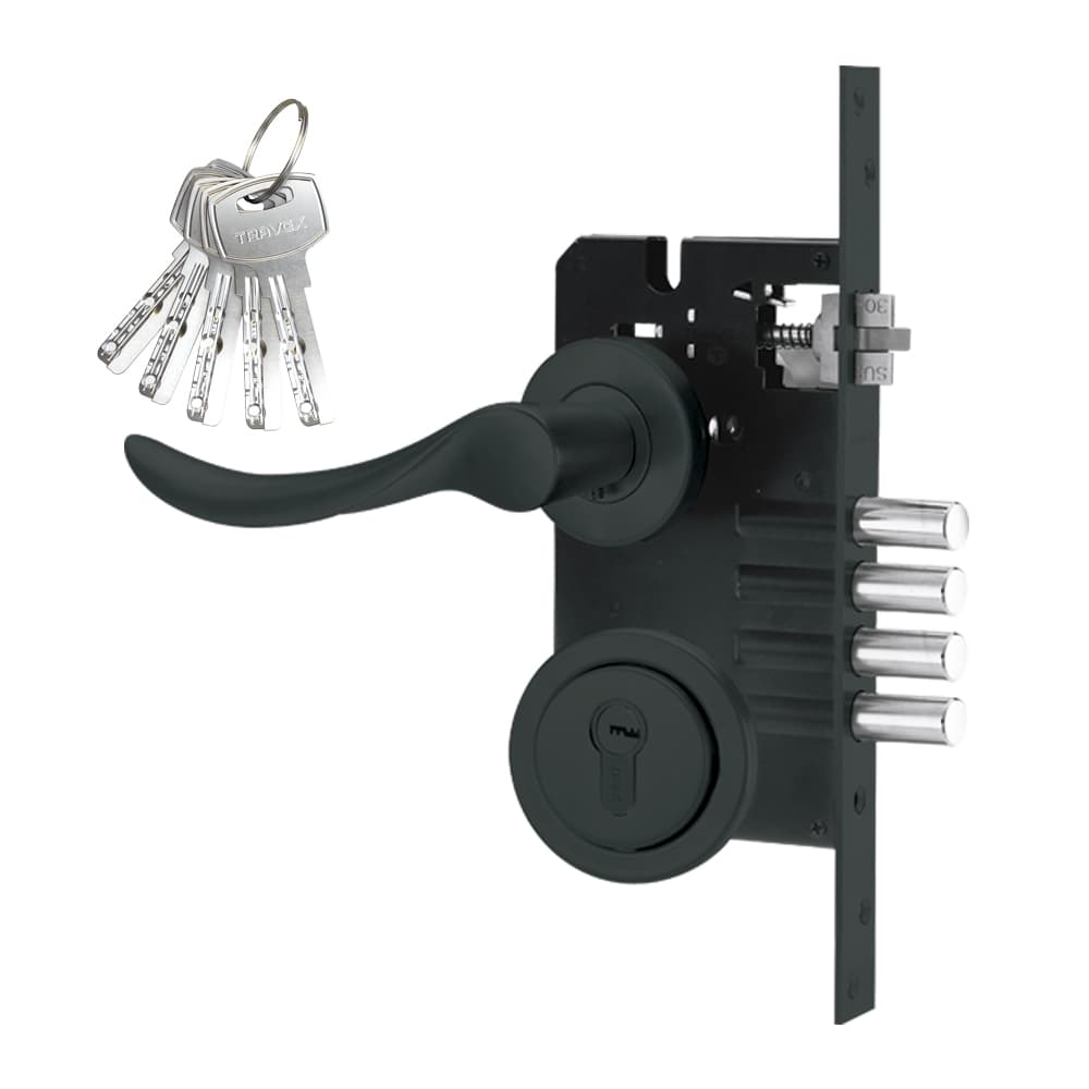 Cerradura de Embutir Multipunto Rhonda X65, negro mate- TRVX 2