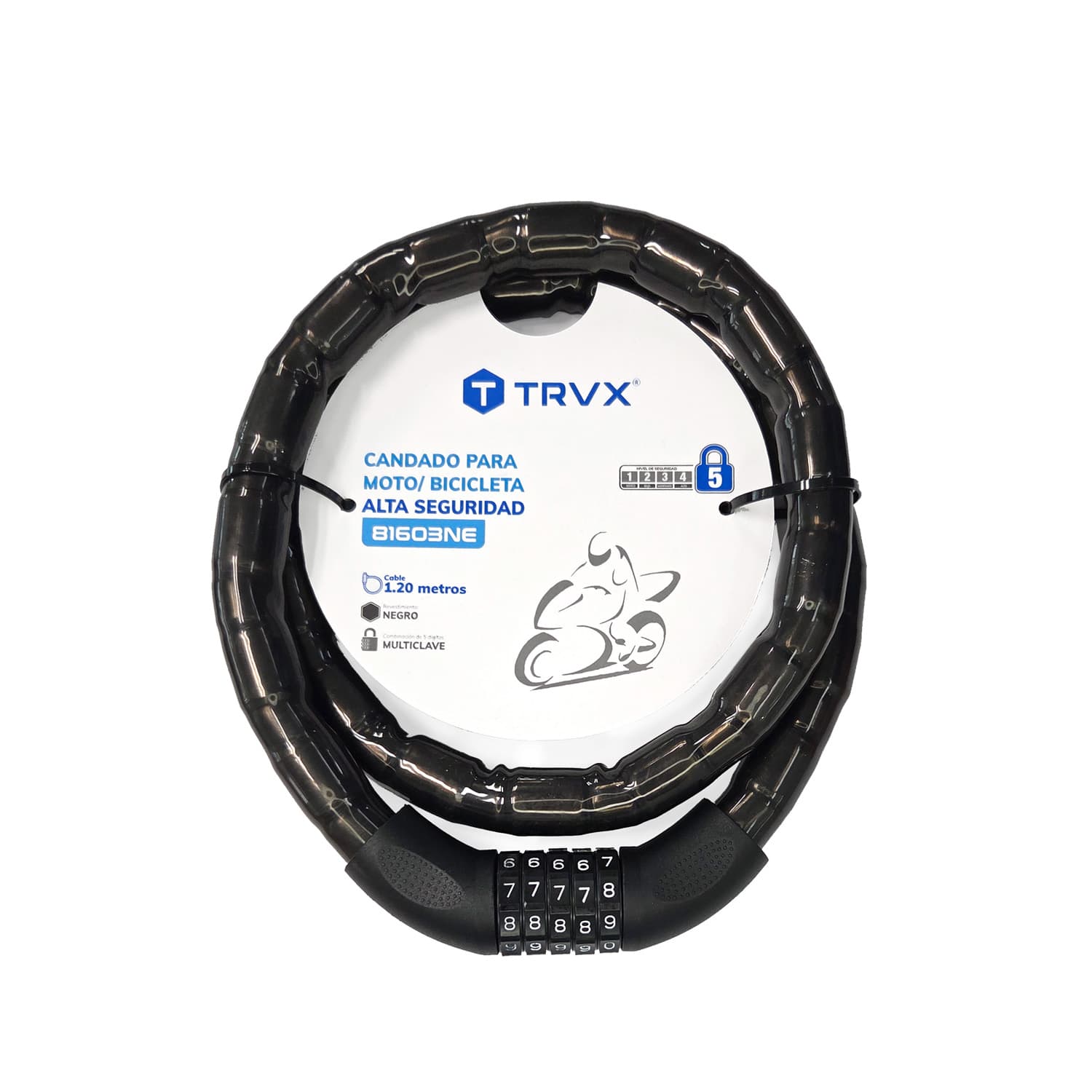 Candado para bicicleta flexible 81603 de alta seguridad- TRVX 2