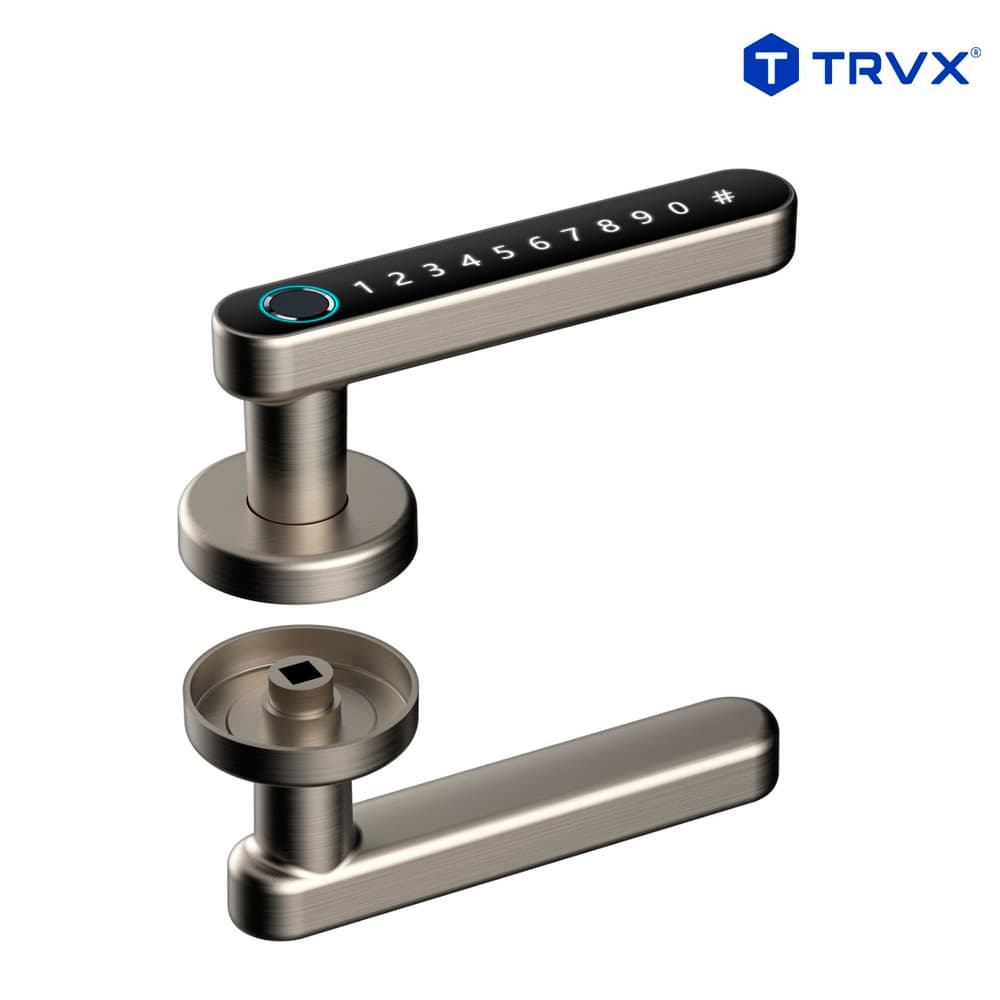Cerradura de Manija digital inteligente H24, plata- TRVX 3